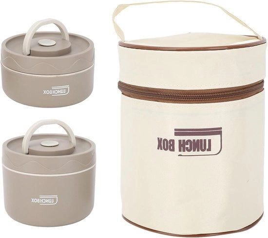 Lunchbox isolata in acciaio inossidabile con compartimento termico per viaggi di scuola