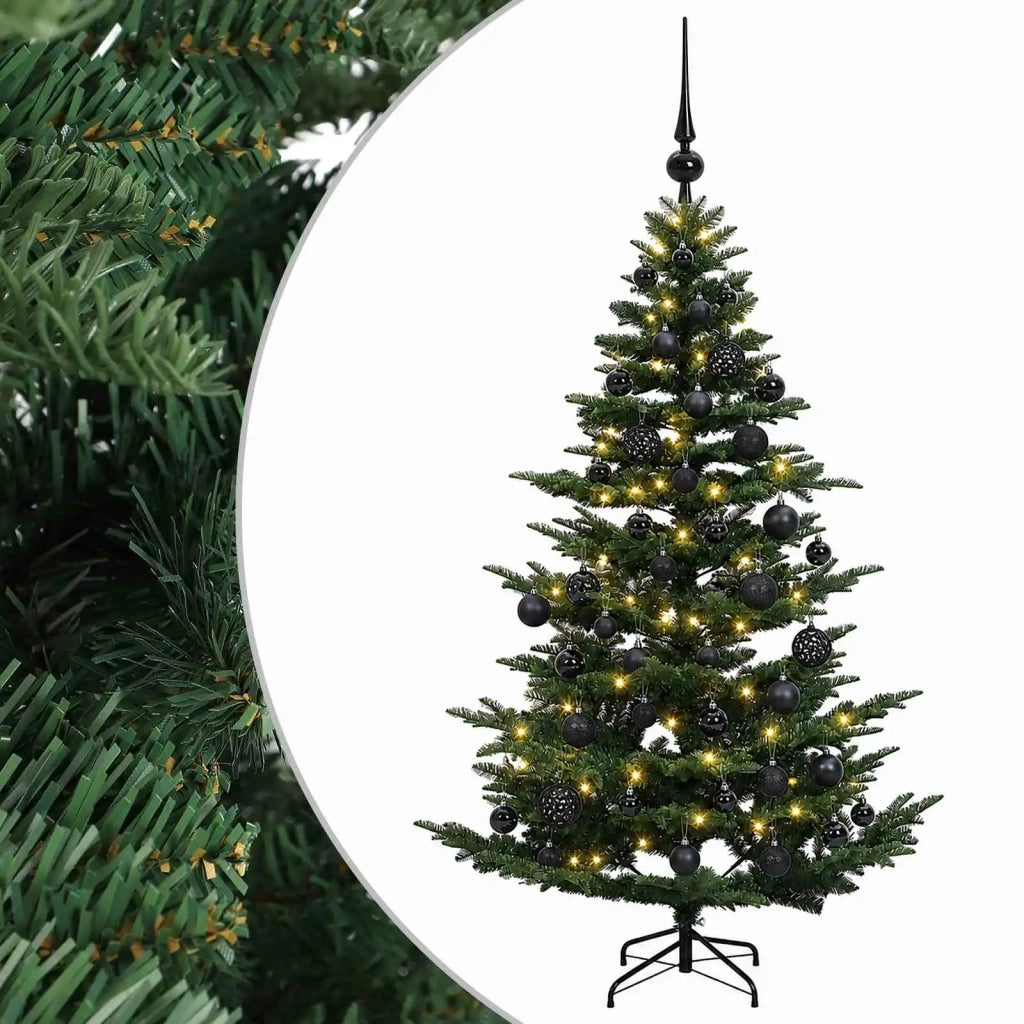 Albero di Natale artificiale con palline 120 cm 150 LED 3465571