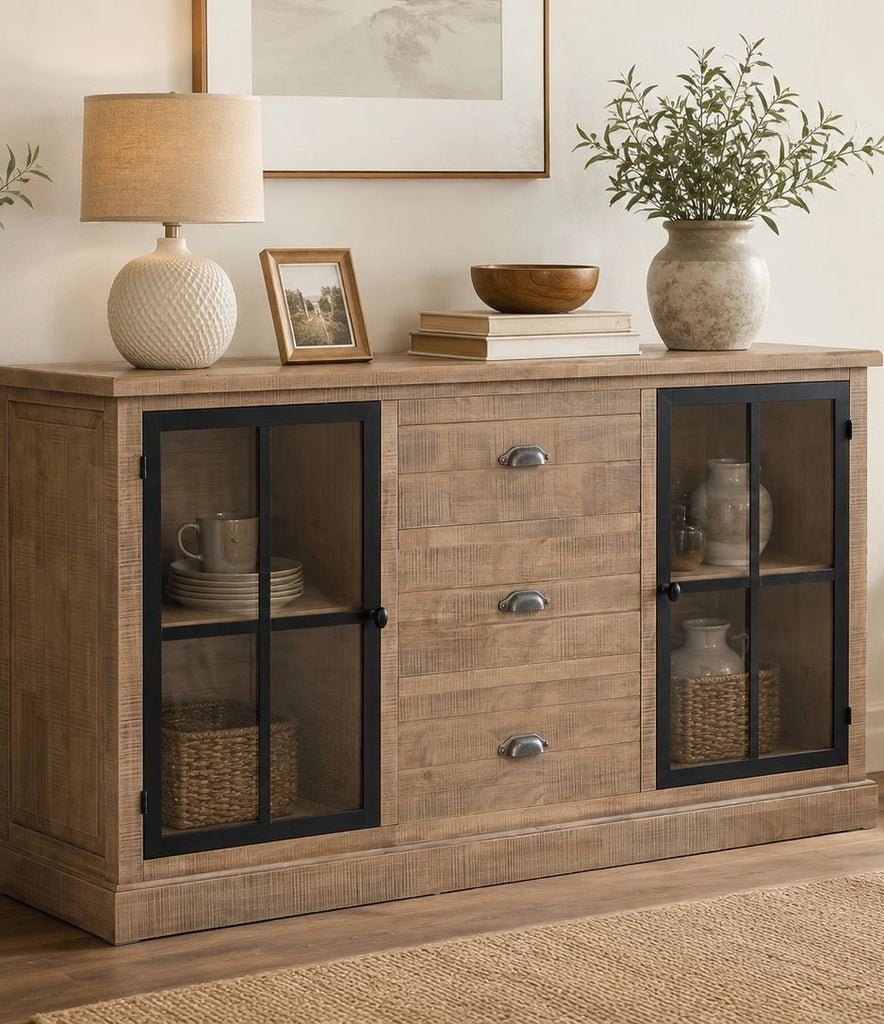 Credenza in legno marrone 150x40x83h cm