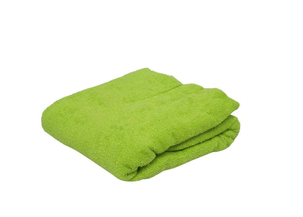 Telo Mare Lettino In Spugna Tinta Unita Con Tasche Modello Pool&Beach - Lettino - Verde Acido