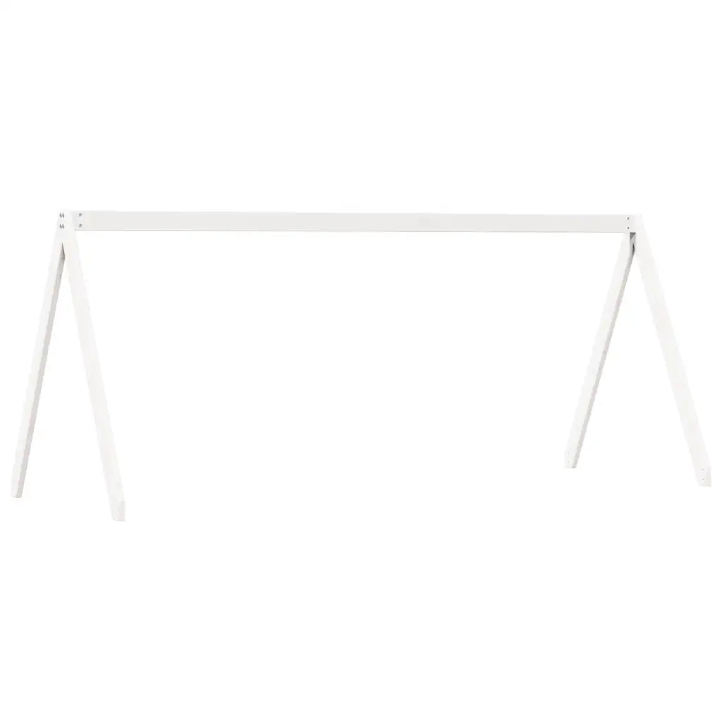 Letto Soppalco con Scala e Tetto Bianco 90x190 cm Massello Pino