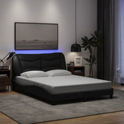 Giroletto con LED senza Materasso Hvar Nero 140x200 cm in Tessuto