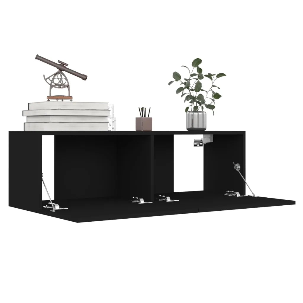 Mobili Porta TV 4 pz Neri 100x30x30 cm in Legno Multistrato 3078746