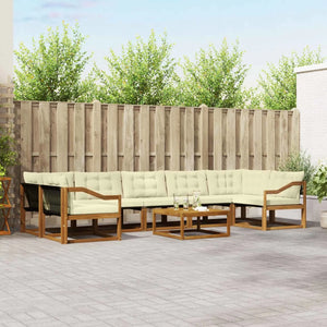 Set di divani da esterno con cuscino 8 pcs Naturale e Crema 3369297