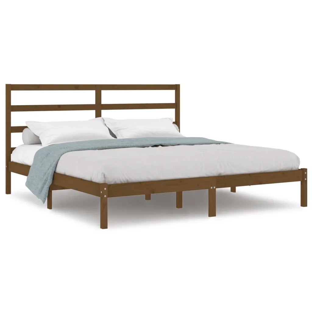 Giroletto-Struttura Letto ambra in Legno Massello di Pino 200x200 cm 713827