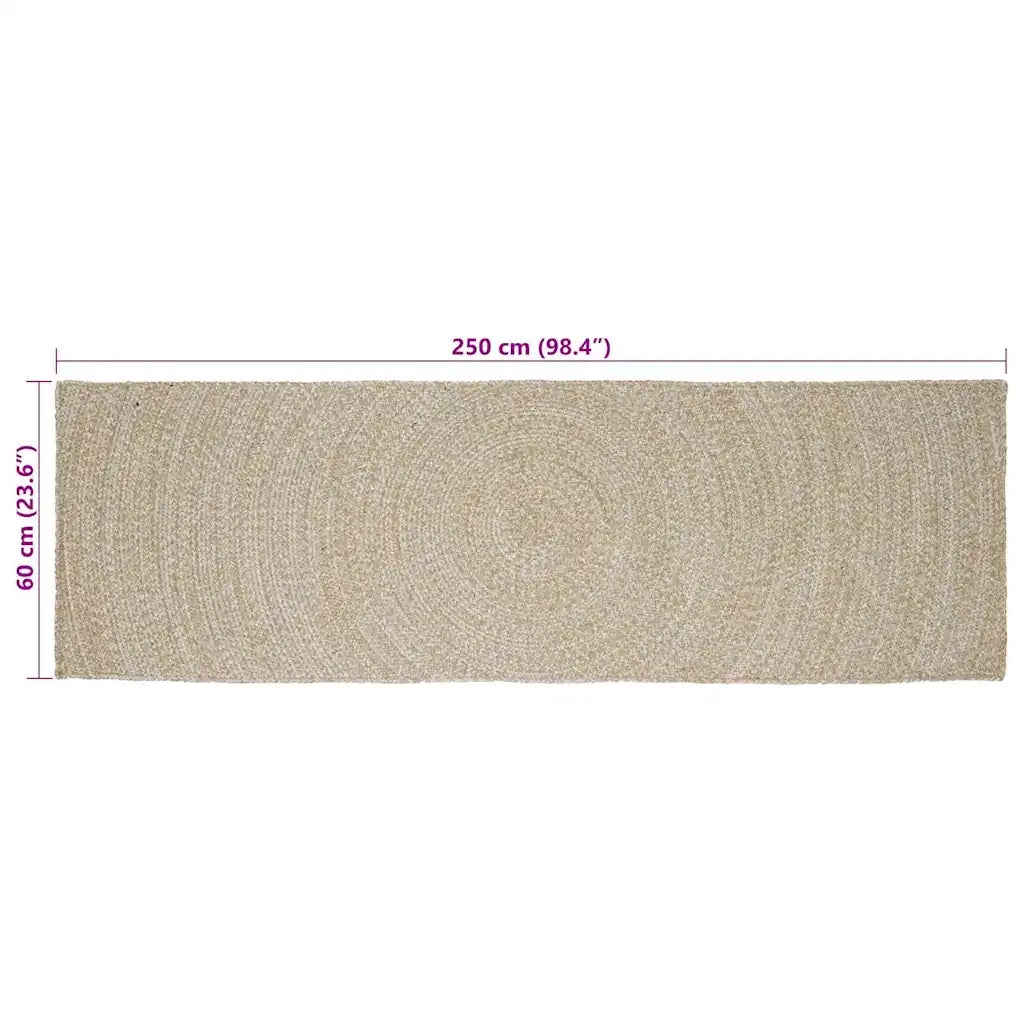 Tappeti per area Naturale e Bianco 60 x 250 cm Juta 42010594