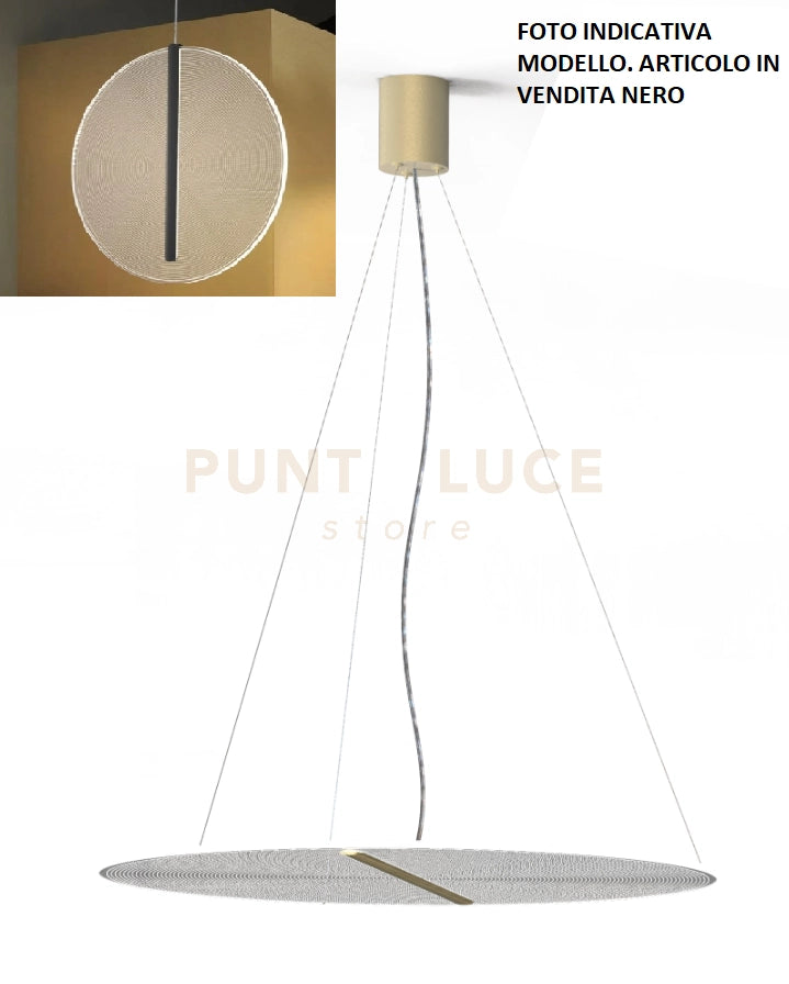 KOI-S70 N Sospensione led diametro 70cm in vetro con partciolari nero opaco 26W dimmerabile SDD 2800 - 5000k