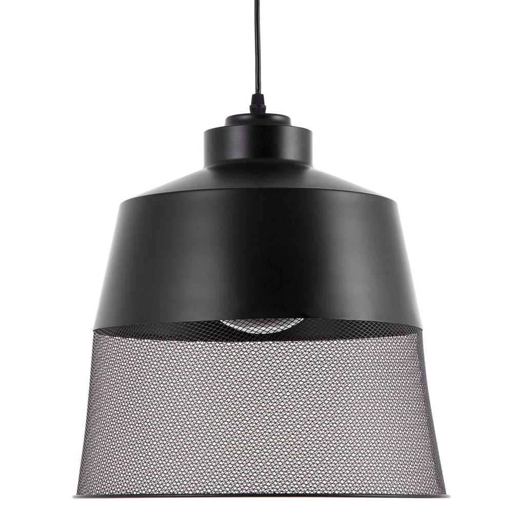 Lampada a Sospensione lampadario di Design Industriale Vintage in Rete Metallica Nera