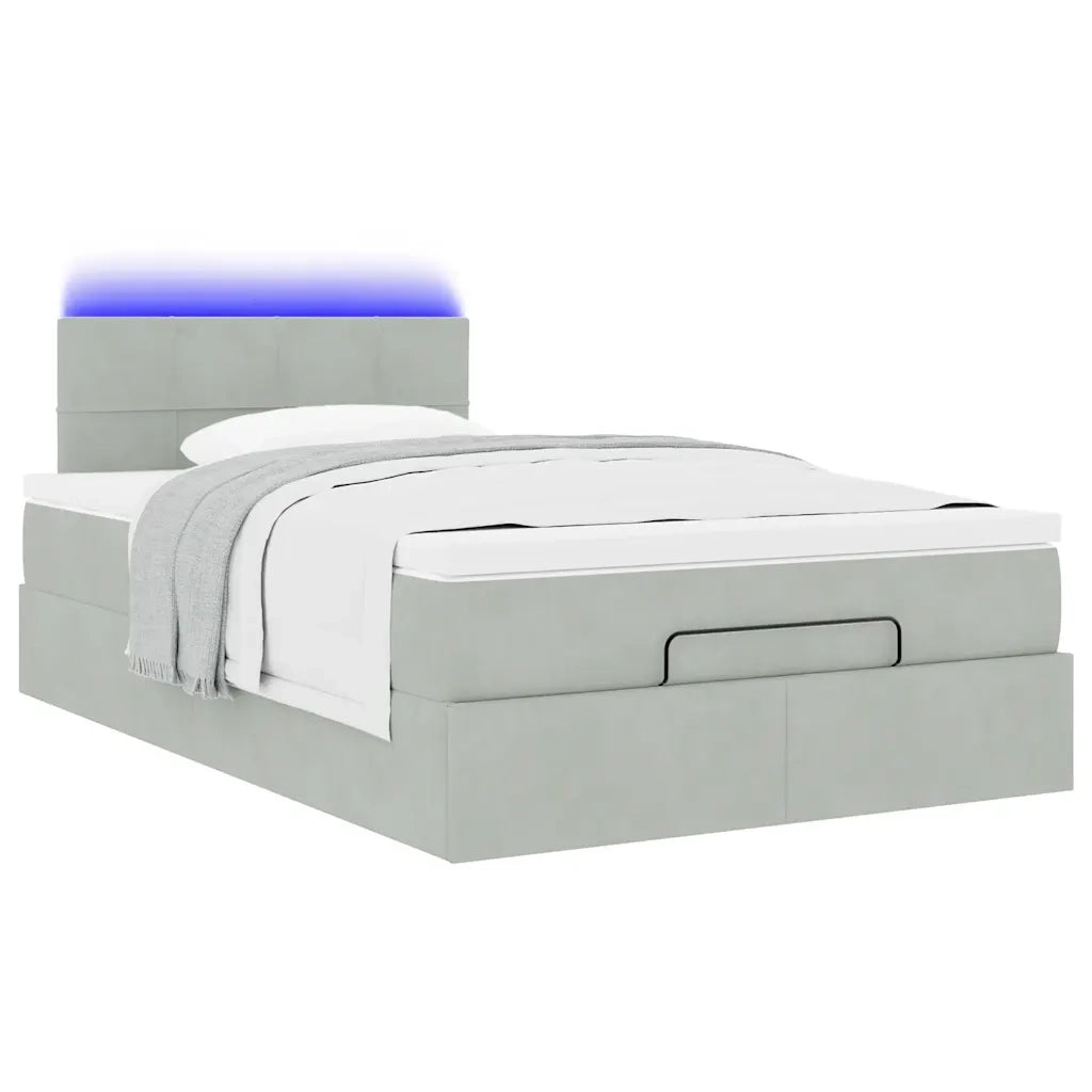 Struttura Letto Pouf con Materasso 120x200 cm Velluto