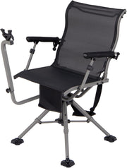 Sedia da Caccia, Sedia da Cecchino Pieghevole con Gambe e Supporto per Fucile Regolabili, Girevole Silenziosa a 360°, Schienale Ergonomico, Sedia da Terra Portatile, Portata 150 kg