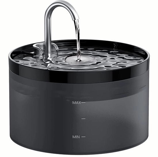 Fontana per gatti Drinkfonteina per gatti: 2L fontana per gatti - Fonteina per gatti Super silenziosa - Lampada LED integrata - Filtro a carbone attivo - Serbatoio trasparente - Nero
