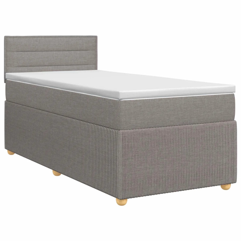 Letto box spring con materasso Tortora 80 x 200 cm Tessuto 3451332