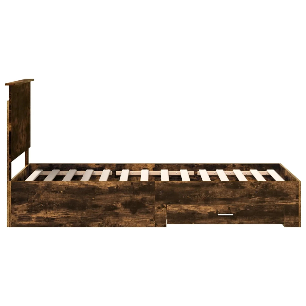 Struttura del letto Rovere fumé 90 x 190 cm Legno multistrato