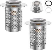 Blocco di scarico pop-up per wc - Stop di scarico - Stop di scarico per wc - Corpo in acciaio inossidabile - Adatto per dimensioni 5,5×5×3 cm