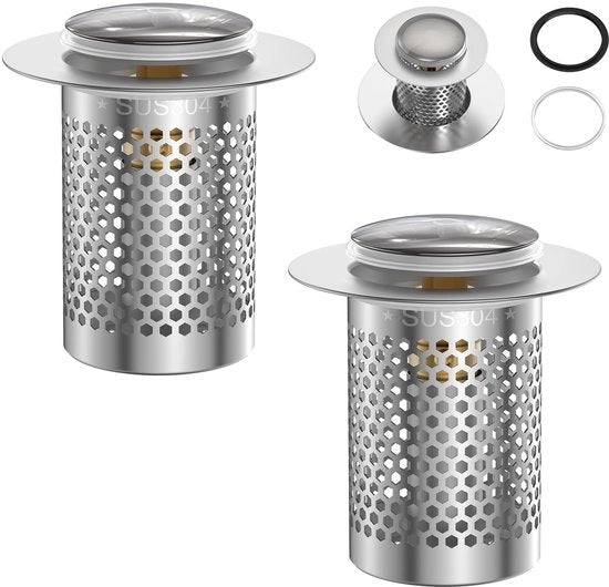 Blocco di scarico pop-up per wc - Stop di scarico - Stop di scarico per wc - Corpo in acciaio inossidabile - Adatto per dimensioni 5,5×5×3 cm