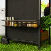Barbecue a Gas con 3 Bruciatori Indipendenti e Coperchio con Termometro, 108x54x97 cm, Nero