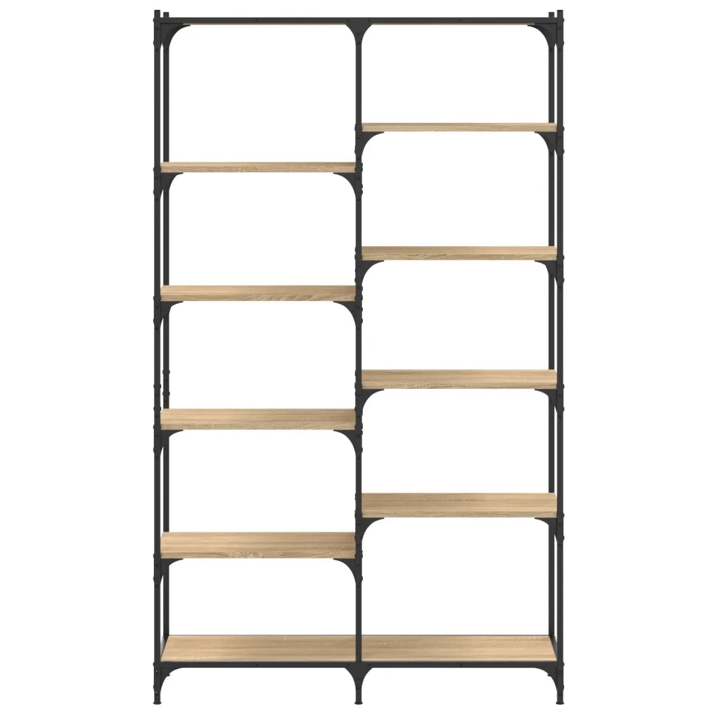 Libreria Rovere Sonoma 100x32x170 cm Legno Multistrato e Ferro 832789