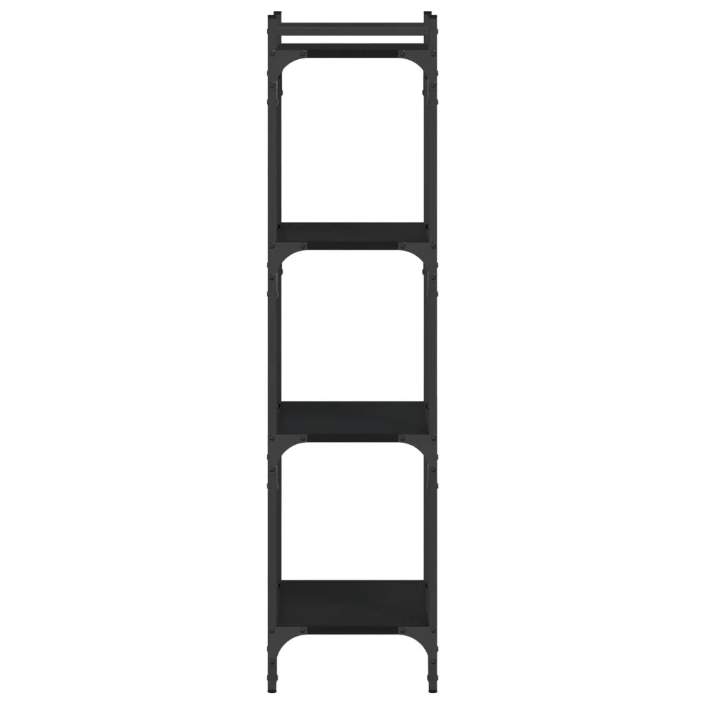 Libreria a 4 Ripiani Nera 40x30x120 cm in Legno Multistrato