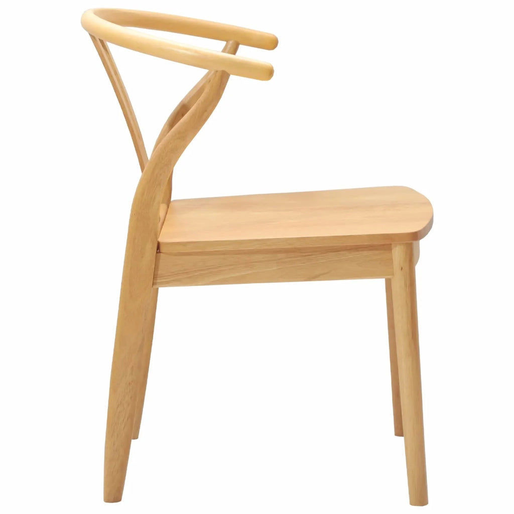 Sedia da pranzo 2 pcs Naturale Legno di gomma solido