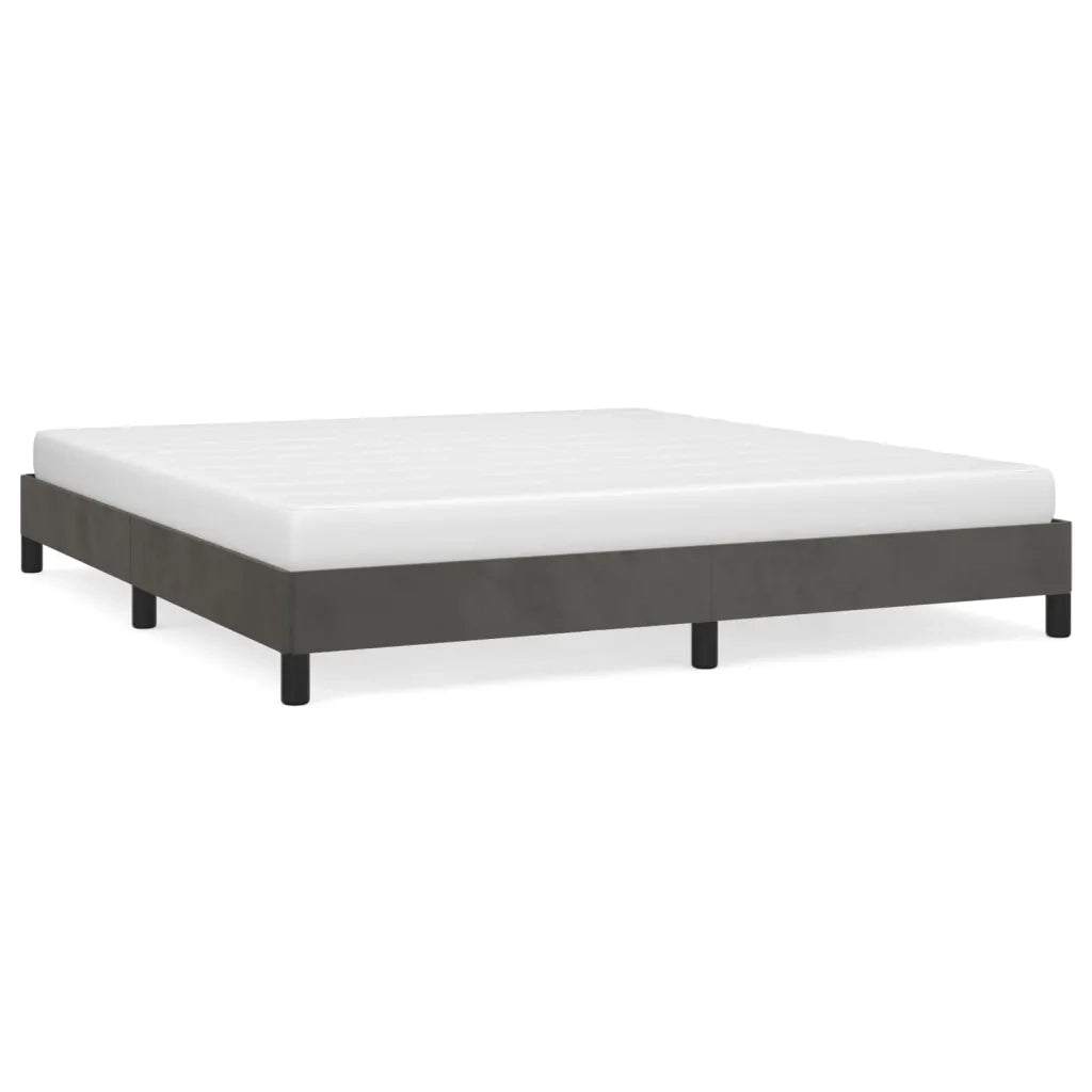 Letto matrimoniale | Letto per adulti | Giroletto senza Materasso Grigio Scuro 160x200 cm Velluto