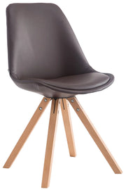 Sedia pranzo Laval in similpelle gambe quadrate natura,marrone