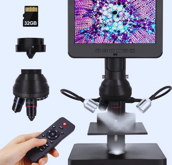 Microscopio Digitale 7 Pollici con Schermo con 4000x Zoom e Registrazione Video 2160p UHD – Ideale per Ricerca Numismatica e Biologica - Adatto per Adulti e Bambini