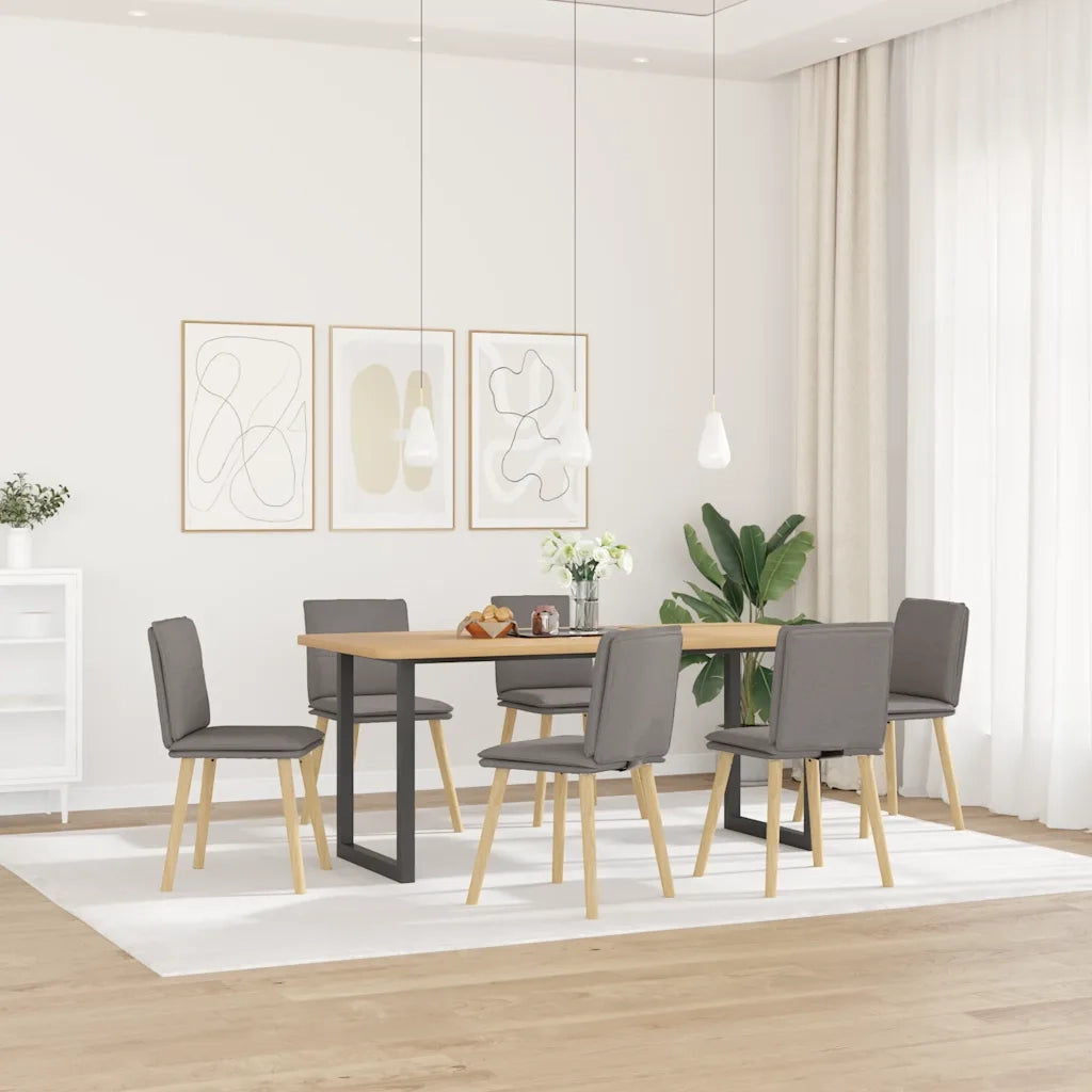 Sedie da Pranzo 6 pz | Sedie da cucina Grigio Talpa in Tessuto