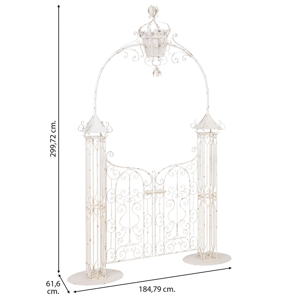 Porte ad arco in metallo grigio 184,79x61,6x299,72h cm