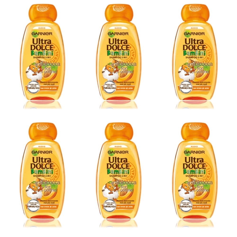 Shampoo 2in1 bambini garnier ultra dolce all'estratto di albicocca 6 confezioni da 300 ml
