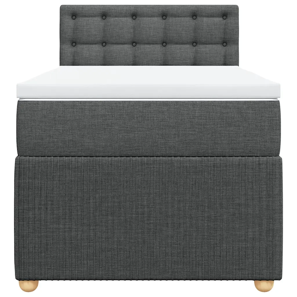Giroletto a Molle con Materasso Grigio Scuro 90x190 cm Tessuto 3287326