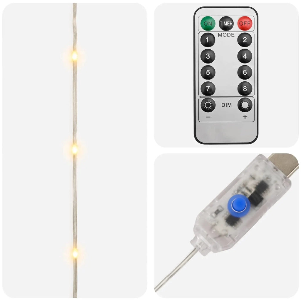 Luci a corda 300 LED Bianco caldo 30 m 42054097
