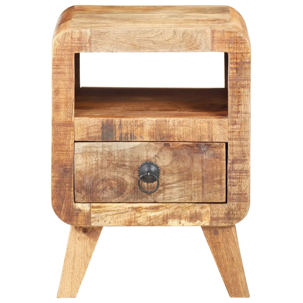 Comodino-Tavolino da notte 30x30x41 cm in Legno di Mango Grezzo
