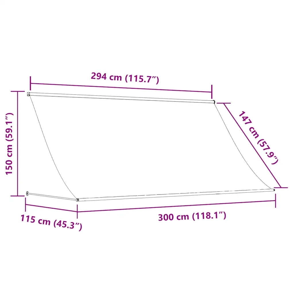 Tenda da Sole Retrattile 300x150 cm Crema cod mxl 7701