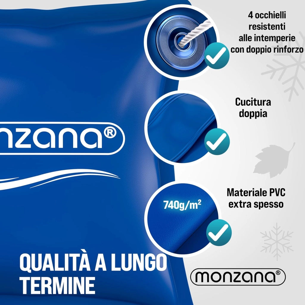 ® 6x Cuscino Gonfiabile per Piscina Invernale 120 cm XL PVC -20°C Doppia Cucitura 4 Occhielli Valvola Sicurezza Copertura Pool Winter