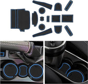 Materassini in gomma - Ford Fiesta Puma ST MK8 2017-2022 - interno auto - tappetino antiscivolo - copertura porta - protezione contro la polvere - supporto per bottiglia - contenitore per oggetti - supporti interni
