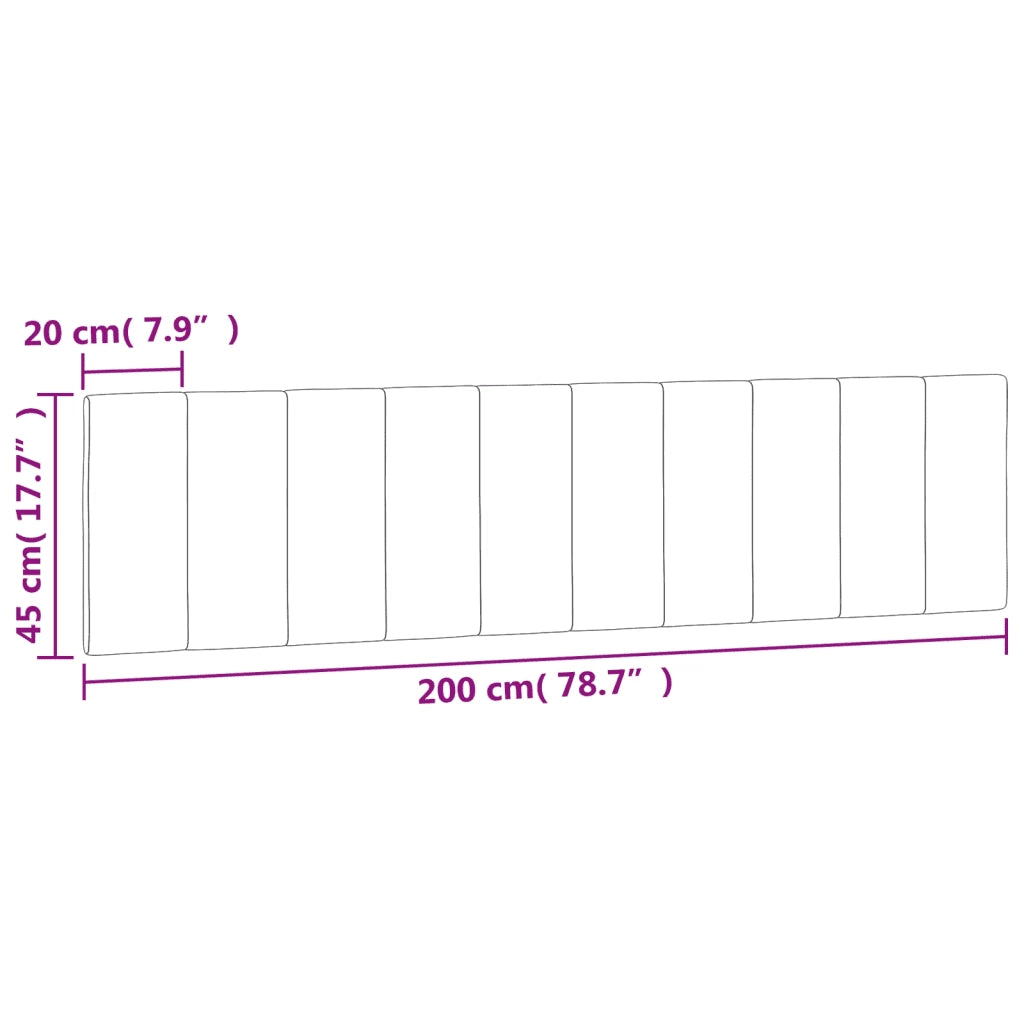 Cuscino Testiera Hanko Grigio Chiaro 200 cm in Velluto 374689