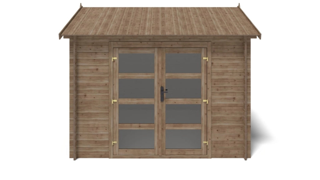 Casetta da giardino in legno - 9m2 - 3x3m - impregnata - 28mm - colore: marrone - DOM676 - ALTANKA