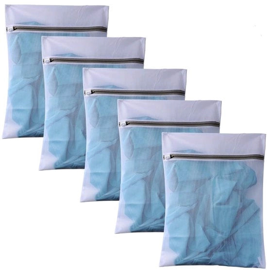 Set di Waszak delicati per tessuti delicati Waszak con chiusura velcro per lavatrice Magliette con maglie fini per lingerie Tessuti delicati Ideali per reggiseni calze magliette ecc. 5 pezzi 40 cm x 50 cm