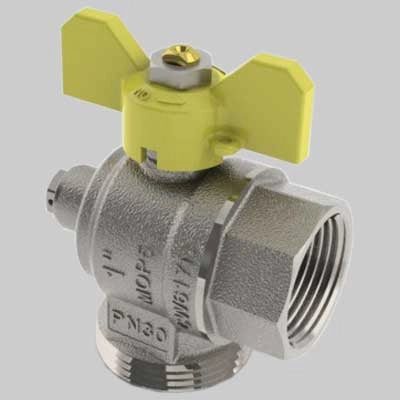 VALVOLA AD ANGOLO POSTCONTATORE CON PRESA  3/4 x 11/4     TIEMME