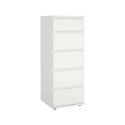 Cassettiera Abelarda, Settimino multiuso, Comò camera da letto, Mobile con cassetti, 40x40 h107 cm, Bianco
