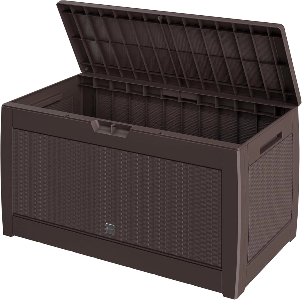 ® Baule da Giardino 310L Box Portacuscini 119x48x60cm 4 Rotelle Multibox 3 Maniglie Contenitore Richiudibile