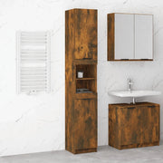 Armadietto Bagno Rovere Fumo 32x34x188,5cm in Legno Multistrato 817069