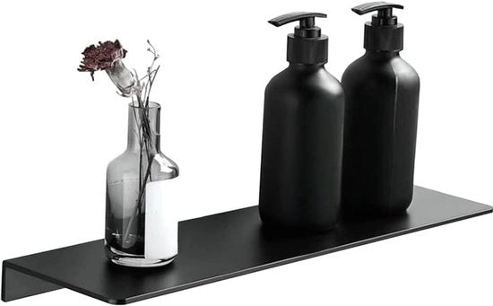 Doccia adesiva - fissaggio a parete - 1 pezzo - nero - alluminio - 30 cm