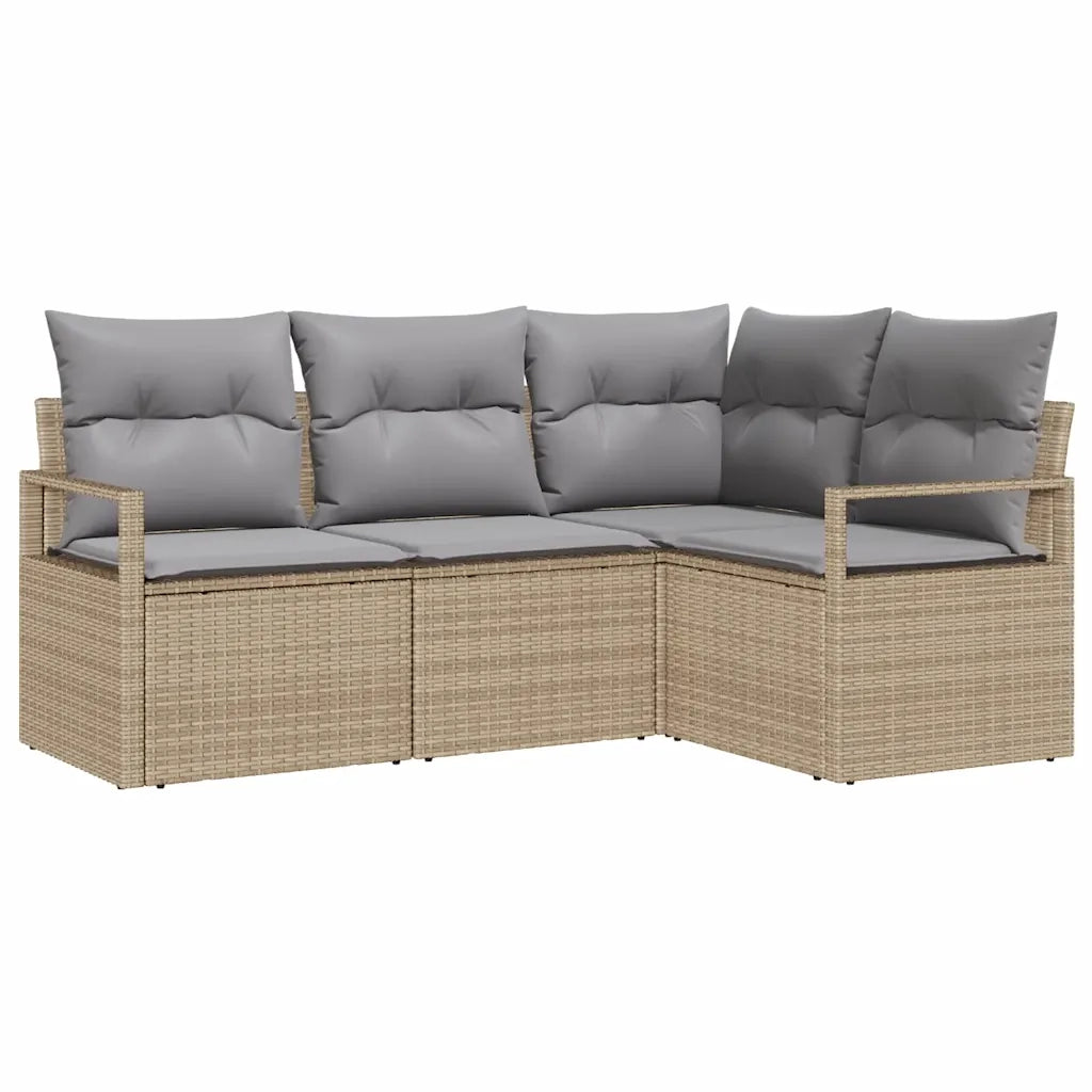 Set di divani 4 pcs Beige polyrattan