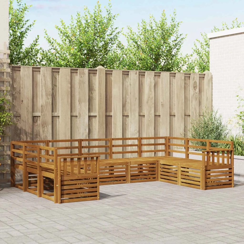 Set divani 9 pcs Naturale Legno di Acacia Massello 3375469
