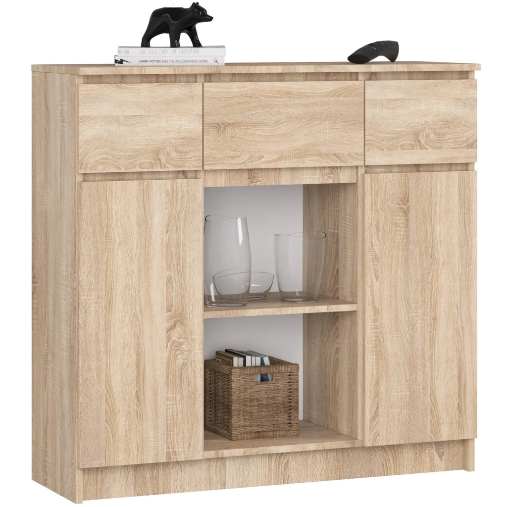 Cassettiera AKORD K100 Quercia Sonoma 101 cm 2 ante 3 cassetti 101x35x98 cm