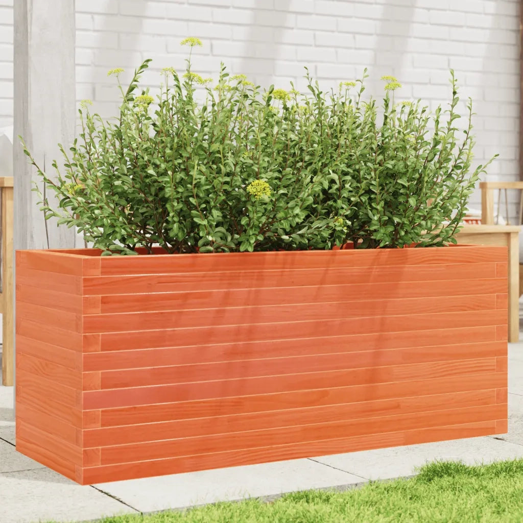 Fioriera Giardino-Vaso da Esterno-Contenitore per Piante 110x40x45,5cm Legno Massello Pino