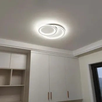 Plafoniera Da Soffitto LED Design 2 Cerchi 45W Con 3 colori di luce 3000k a 6500k Dimmerabile