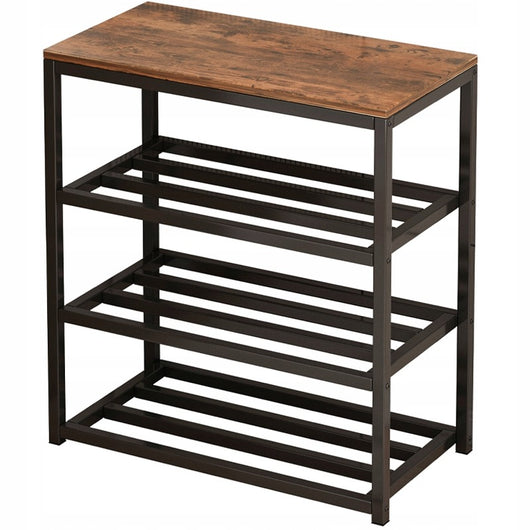 Scarpiera da 50x30x60 cm, finitura marrone, ideale per l'ingresso.