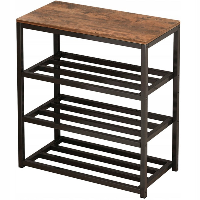 Scarpiera da 50x30x60 cm, finitura marrone, ideale per l'ingresso.